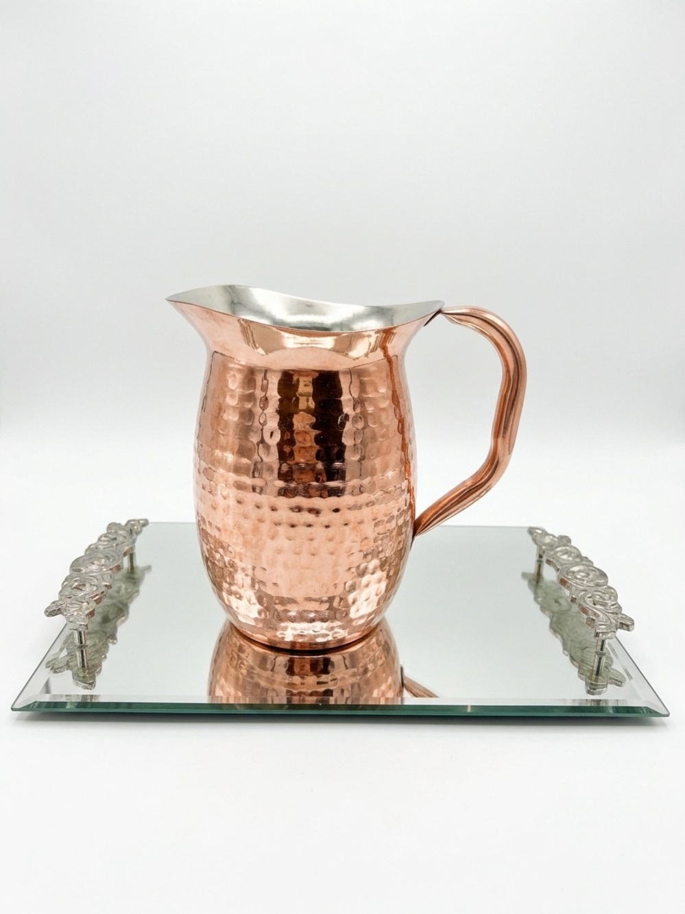 Hand Hammered Copper Pitcher Made in India Decorative Farmhouse Decor